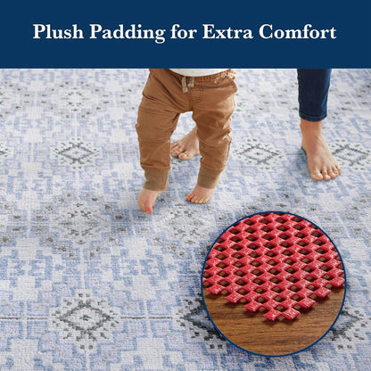 3x5 Ft Rug Pad Gripper for Hardwood Floors, Non Slip Rug Pads for Area Rugs, Thick Dark Grey Rug Grippers for Tile Floors, Under Carpet Anti Skid Mat, Keep Your Rugs Safe and in Place
