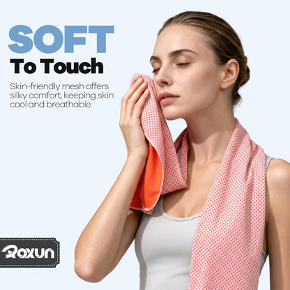 Cooling Towels, 4 Pack (40''x12'') Chilly Ice Rags for Neck and Face