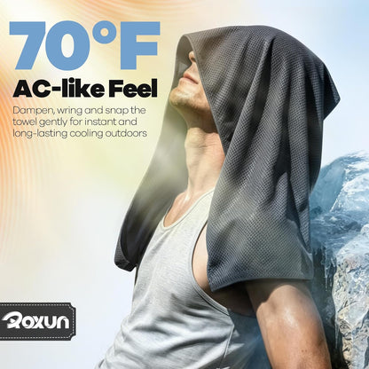 Cooling Towels, 4 Pack (40''x12'') Chilly Ice Rags for Neck and Face