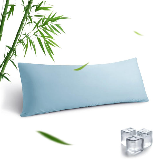 Body Pillowcase, Cooling Viscose from Bamboo Pillow Cover with Zipper Closure, Soft Moisture-Wicking for Hot Sleepers, Hair and Skin-Friendly, Gray, 1 Pack