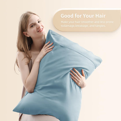 Body Pillowcase, Cooling Viscose from Bamboo Pillow Cover with Zipper Closure, Soft Moisture-Wicking for Hot Sleepers, Hair and Skin-Friendly, Gray, 1 Pack
