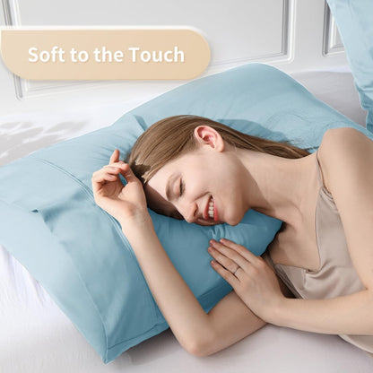Body Pillowcase, Cooling Viscose from Bamboo Pillow Cover with Zipper Closure, Soft Moisture-Wicking for Hot Sleepers, Hair and Skin-Friendly, Gray, 1 Pack