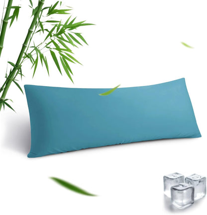 Body Pillowcase, Cooling Viscose from Bamboo Pillow Cover with Zipper Closure, Soft Moisture-Wicking for Hot Sleepers, Hair and Skin-Friendly, Gray, 1 Pack