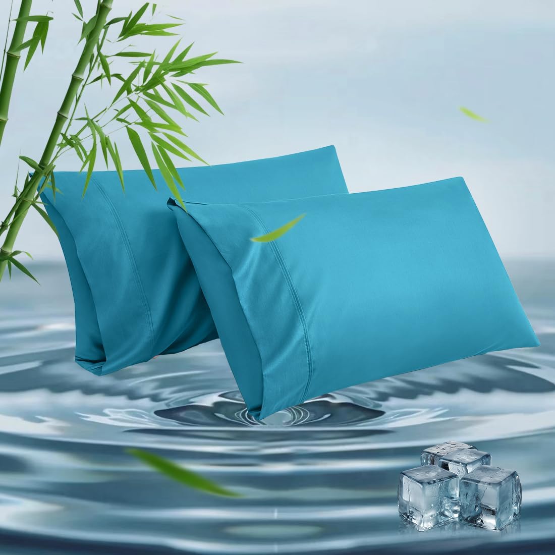 Body Pillowcase, Cooling Viscose from Bamboo Pillow Cover with Zipper Closure, Soft Moisture-Wicking for Hot Sleepers, Hair and Skin-Friendly, Gray, 1 Pack