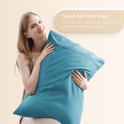 Body Pillowcase, Cooling Viscose from Bamboo Pillow Cover with Zipper Closure, Soft Moisture-Wicking for Hot Sleepers, Hair and Skin-Friendly, Gray, 1 Pack