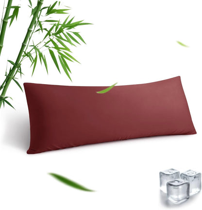 Body Pillowcase, Cooling Viscose from Bamboo Pillow Cover with Zipper Closure, Soft Moisture-Wicking for Hot Sleepers, Hair and Skin-Friendly, Gray, 1 Pack