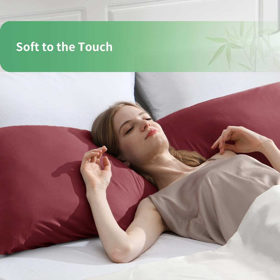 Body Pillowcase, Cooling Viscose from Bamboo Pillow Cover with Zipper Closure, Soft Moisture-Wicking for Hot Sleepers, Hair and Skin-Friendly, Gray, 1 Pack