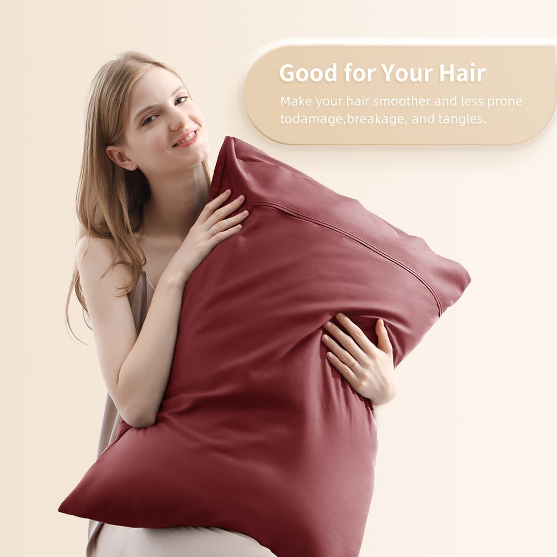 Body Pillowcase, Cooling Viscose from Bamboo Pillow Cover with Zipper Closure, Soft Moisture-Wicking for Hot Sleepers, Hair and Skin-Friendly, Gray, 1 Pack