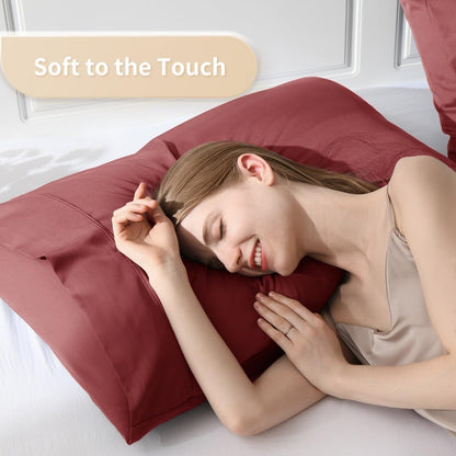 Body Pillowcase, Cooling Viscose from Bamboo Pillow Cover with Zipper Closure, Soft Moisture-Wicking for Hot Sleepers, Hair and Skin-Friendly, Gray, 1 Pack