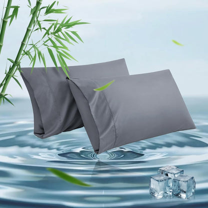 Body Pillowcase, Cooling Viscose from Bamboo Pillow Cover with Zipper Closure, Soft Moisture-Wicking for Hot Sleepers, Hair and Skin-Friendly, Gray, 1 Pack