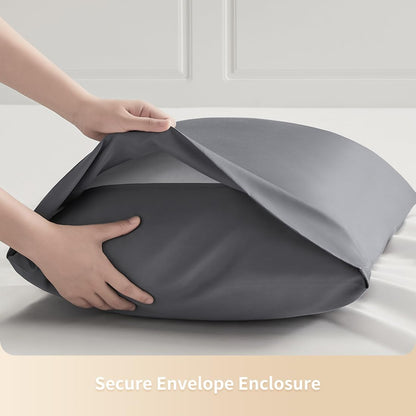 Body Pillowcase, Cooling Viscose from Bamboo Pillow Cover with Zipper Closure, Soft Moisture-Wicking for Hot Sleepers, Hair and Skin-Friendly, Gray, 1 Pack
