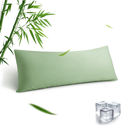Body Pillowcase, Cooling Viscose from Bamboo Pillow Cover with Zipper Closure, Soft Moisture-Wicking for Hot Sleepers, Hair and Skin-Friendly, Gray, 1 Pack