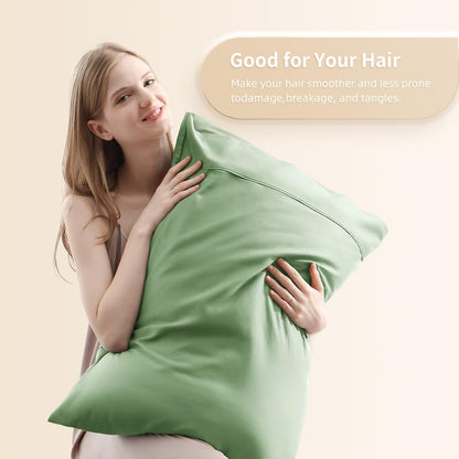 Body Pillowcase, Cooling Viscose from Bamboo Pillow Cover with Zipper Closure, Soft Moisture-Wicking for Hot Sleepers, Hair and Skin-Friendly, Gray, 1 Pack