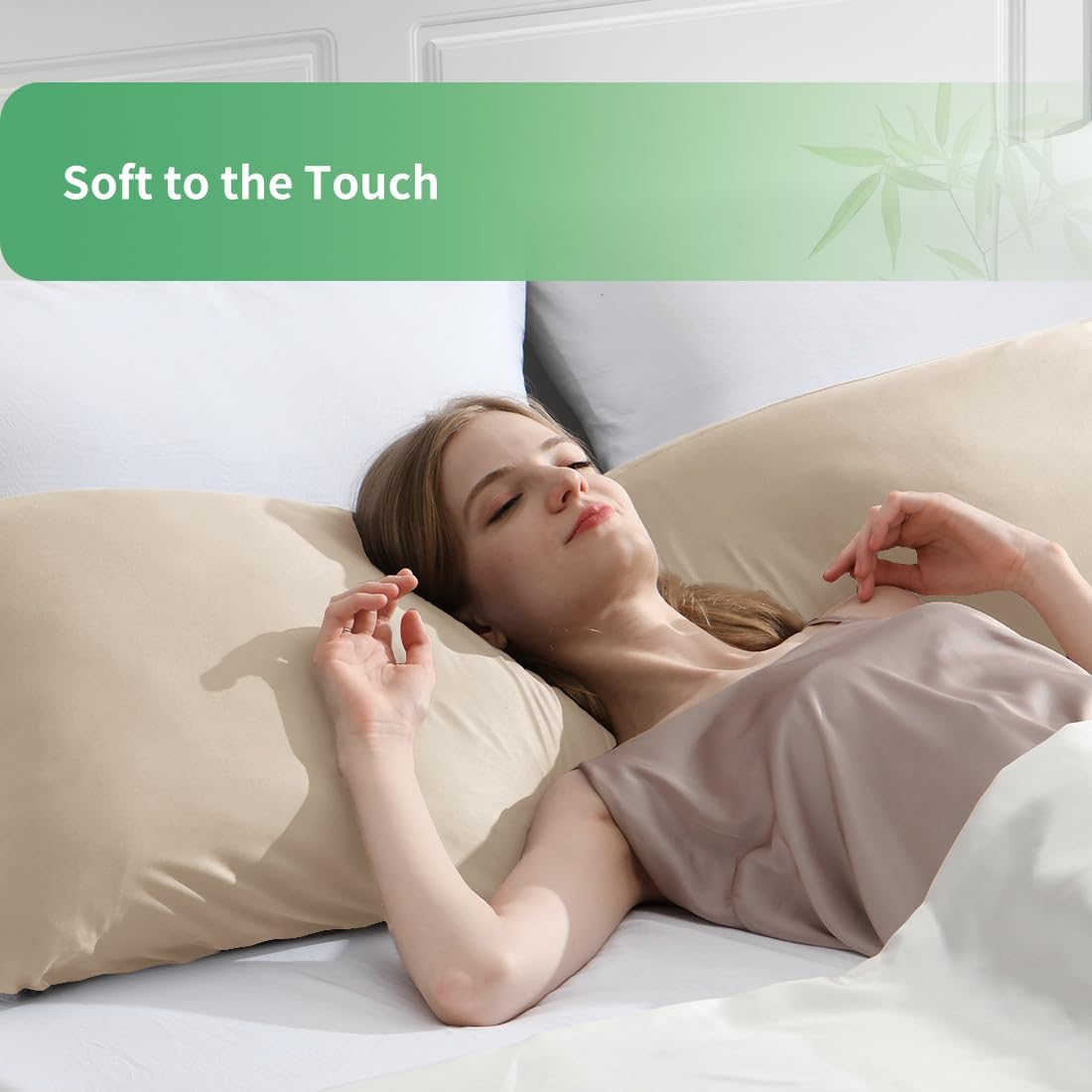 Body Pillowcase, Cooling Viscose from Bamboo Pillow Cover with Zipper Closure, Soft Moisture-Wicking for Hot Sleepers, Hair and Skin-Friendly, Gray, 1 Pack