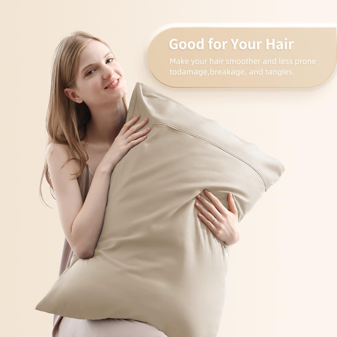 Body Pillowcase, Cooling Viscose from Bamboo Pillow Cover with Zipper Closure, Soft Moisture-Wicking for Hot Sleepers, Hair and Skin-Friendly, Gray, 1 Pack