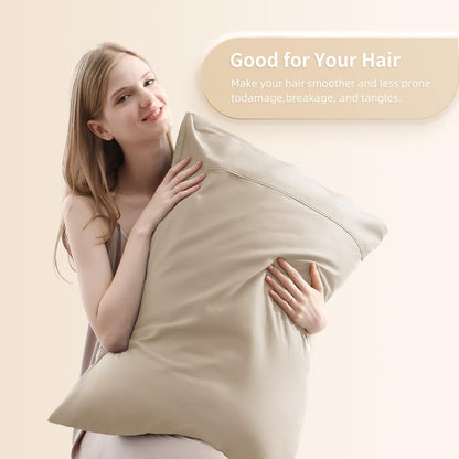 Body Pillowcase, Cooling Viscose from Bamboo Pillow Cover with Zipper Closure, Soft Moisture-Wicking for Hot Sleepers, Hair and Skin-Friendly, Gray, 1 Pack