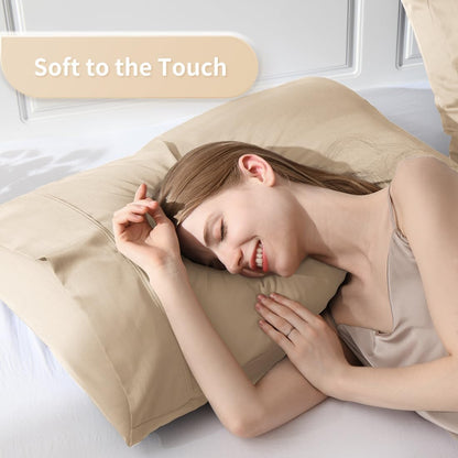 Body Pillowcase, Cooling Viscose from Bamboo Pillow Cover with Zipper Closure, Soft Moisture-Wicking for Hot Sleepers, Hair and Skin-Friendly, Gray, 1 Pack