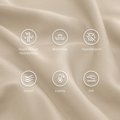 Body Pillowcase, Cooling Viscose from Bamboo Pillow Cover with Zipper Closure, Soft Moisture-Wicking for Hot Sleepers, Hair and Skin-Friendly, Gray, 1 Pack