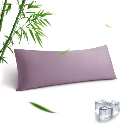 Body Pillowcase, Cooling Viscose from Bamboo Pillow Cover with Zipper Closure, Soft Moisture-Wicking for Hot Sleepers, Hair and Skin-Friendly, Gray, 1 Pack