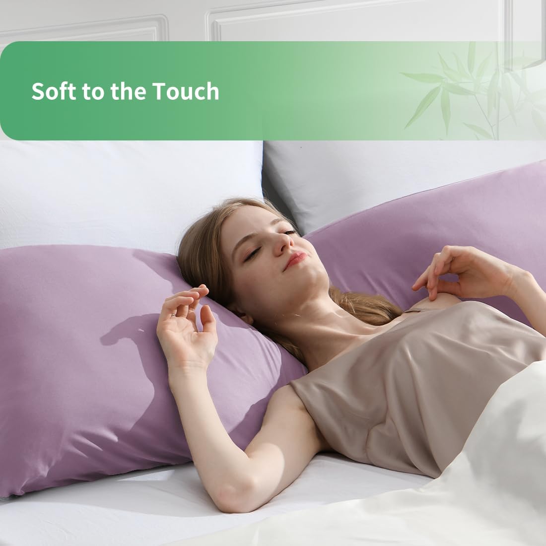 Body Pillowcase, Cooling Viscose from Bamboo Pillow Cover with Zipper Closure, Soft Moisture-Wicking for Hot Sleepers, Hair and Skin-Friendly, Gray, 1 Pack
