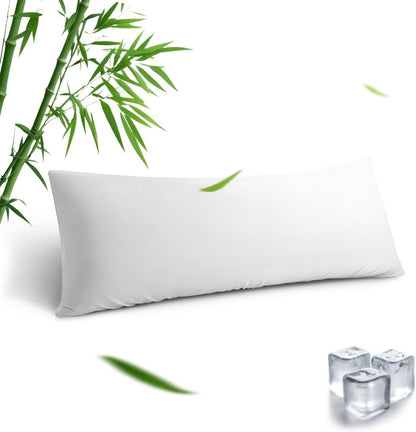 Body Pillowcase, Cooling Viscose from Bamboo Pillow Cover with Zipper Closure, Soft Moisture-Wicking for Hot Sleepers, Hair and Skin-Friendly, Gray, 1 Pack