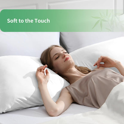 Body Pillowcase, Cooling Viscose from Bamboo Pillow Cover with Zipper Closure, Soft Moisture-Wicking for Hot Sleepers, Hair and Skin-Friendly, Gray, 1 Pack