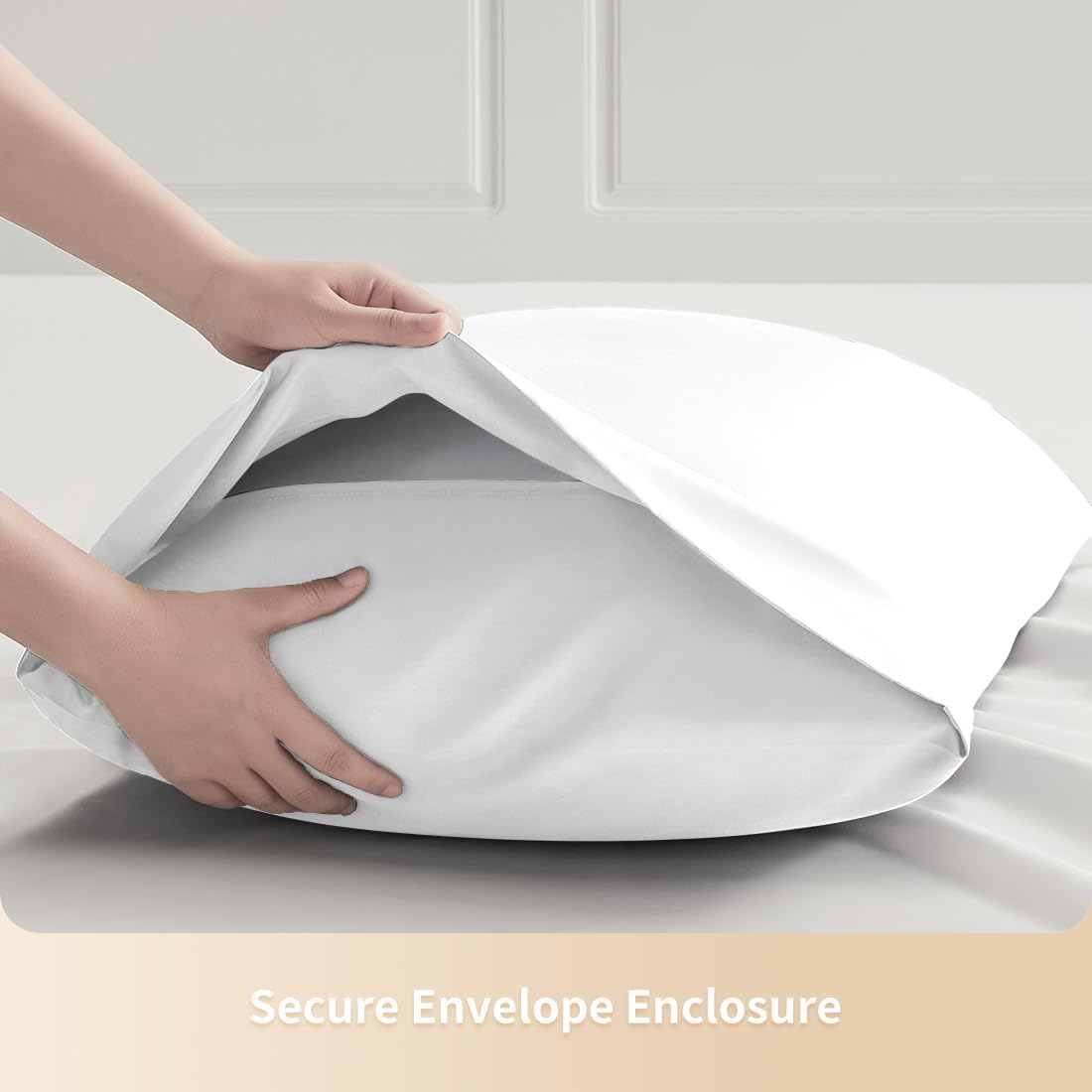 Body Pillowcase, Cooling Viscose from Bamboo Pillow Cover with Zipper Closure, Soft Moisture-Wicking for Hot Sleepers, Hair and Skin-Friendly, Gray, 1 Pack