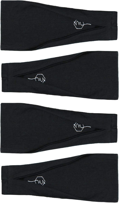 4" Wide Workout Headbands for Women (4 Pack) – Non-Slip Sweatbands for Gym, Running & Yoga
