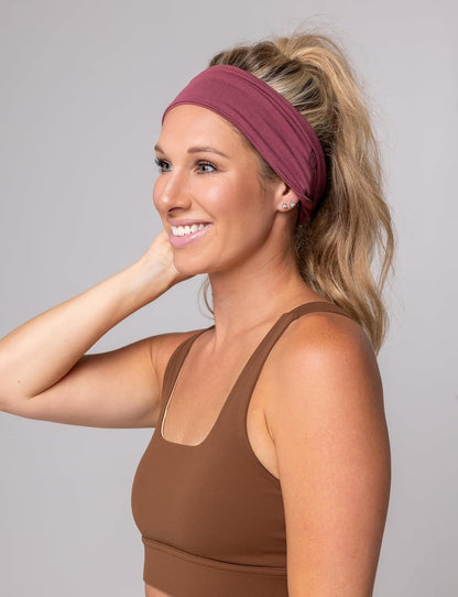 4" Wide Workout Headbands for Women (4 Pack) – Non-Slip Sweatbands for Gym, Running & Yoga
