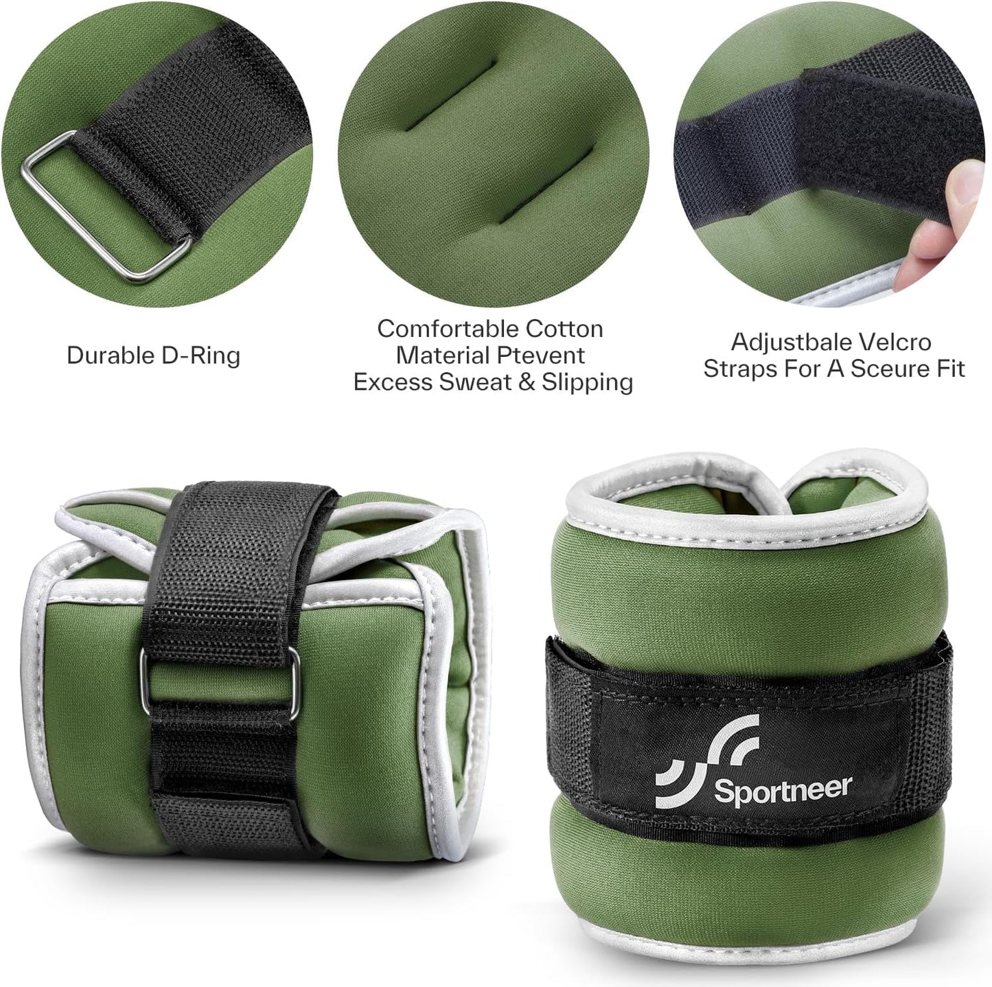 Ankle Weights Wrist Weights Pair of 1/2/4/6/10 LBS for Men Women Kids Strength Training Wrist and Ankle Weights Set with Reflective Strips for Dancing Running Walking Fitness Workout Gym