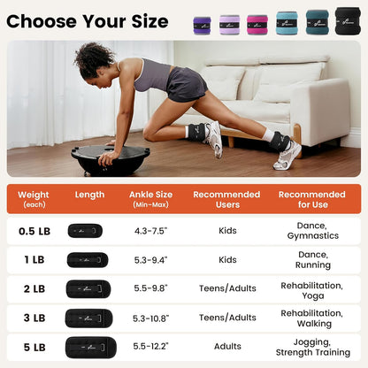 Ankle Weights Wrist Weights Pair of 1/2/4/6/10 LBS for Men Women Kids Strength Training Wrist and Ankle Weights Set with Reflective Strips for Dancing Running Walking Fitness Workout Gym
