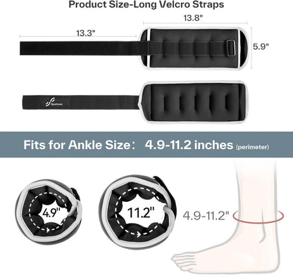 Ankle Weights Wrist Weights Pair of 1/2/4/6/10 LBS for Men Women Kids Strength Training Wrist and Ankle Weights Set with Reflective Strips for Dancing Running Walking Fitness Workout Gym