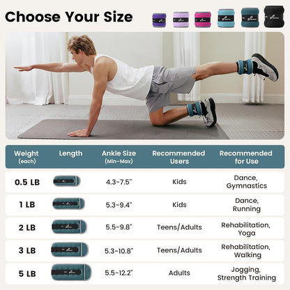 Ankle Weights Wrist Weights Pair of 1/2/4/6/10 LBS for Men Women Kids Strength Training Wrist and Ankle Weights Set with Reflective Strips for Dancing Running Walking Fitness Workout Gym