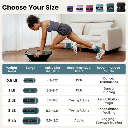 Ankle Weights Wrist Weights Pair of 1/2/4/6/10 LBS for Men Women Kids Strength Training Wrist and Ankle Weights Set with Reflective Strips for Dancing Running Walking Fitness Workout Gym