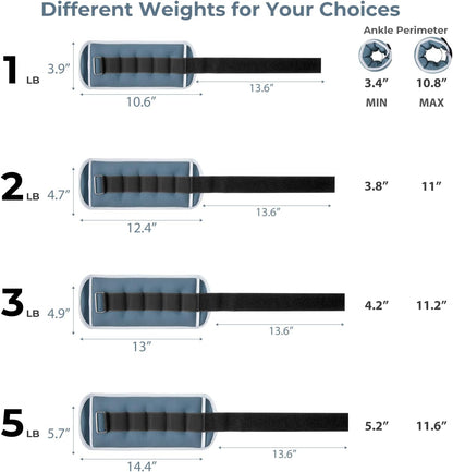 Ankle Weights Wrist Weights Pair of 1/2/4/6/10 LBS for Men Women Kids Strength Training Wrist and Ankle Weights Set with Reflective Strips for Dancing Running Walking Fitness Workout Gym