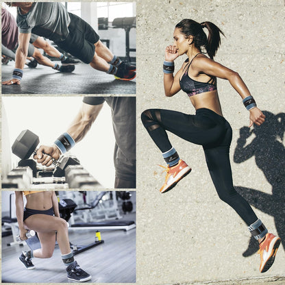 Ankle Weights Wrist Weights Pair of 1/2/4/6/10 LBS for Men Women Kids Strength Training Wrist and Ankle Weights Set with Reflective Strips for Dancing Running Walking Fitness Workout Gym