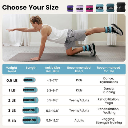 Ankle Weights Wrist Weights Pair of 1/2/4/6/10 LBS for Men Women Kids Strength Training Wrist and Ankle Weights Set with Reflective Strips for Dancing Running Walking Fitness Workout Gym