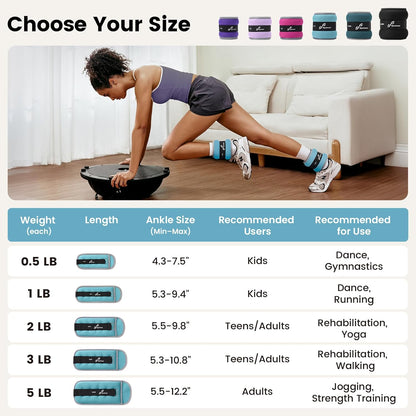 Ankle Weights Wrist Weights Pair of 1/2/4/6/10 LBS for Men Women Kids Strength Training Wrist and Ankle Weights Set with Reflective Strips for Dancing Running Walking Fitness Workout Gym