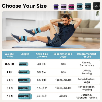 Ankle Weights Wrist Weights Pair of 1/2/4/6/10 LBS for Men Women Kids Strength Training Wrist and Ankle Weights Set with Reflective Strips for Dancing Running Walking Fitness Workout Gym