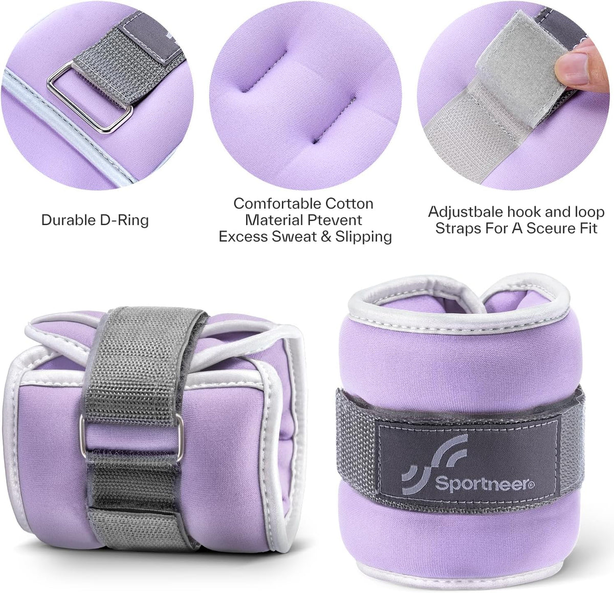 Ankle Weights Wrist Weights Pair of 1/2/4/6/10 LBS for Men Women Kids Strength Training Wrist and Ankle Weights Set with Reflective Strips for Dancing Running Walking Fitness Workout Gym