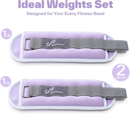Ankle Weights Wrist Weights Pair of 1/2/4/6/10 LBS for Men Women Kids Strength Training Wrist and Ankle Weights Set with Reflective Strips for Dancing Running Walking Fitness Workout Gym