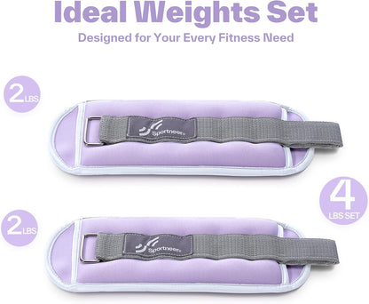 Ankle Weights Wrist Weights Pair of 1/2/4/6/10 LBS for Men Women Kids Strength Training Wrist and Ankle Weights Set with Reflective Strips for Dancing Running Walking Fitness Workout Gym