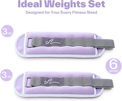 Ankle Weights Wrist Weights Pair of 1/2/4/6/10 LBS for Men Women Kids Strength Training Wrist and Ankle Weights Set with Reflective Strips for Dancing Running Walking Fitness Workout Gym