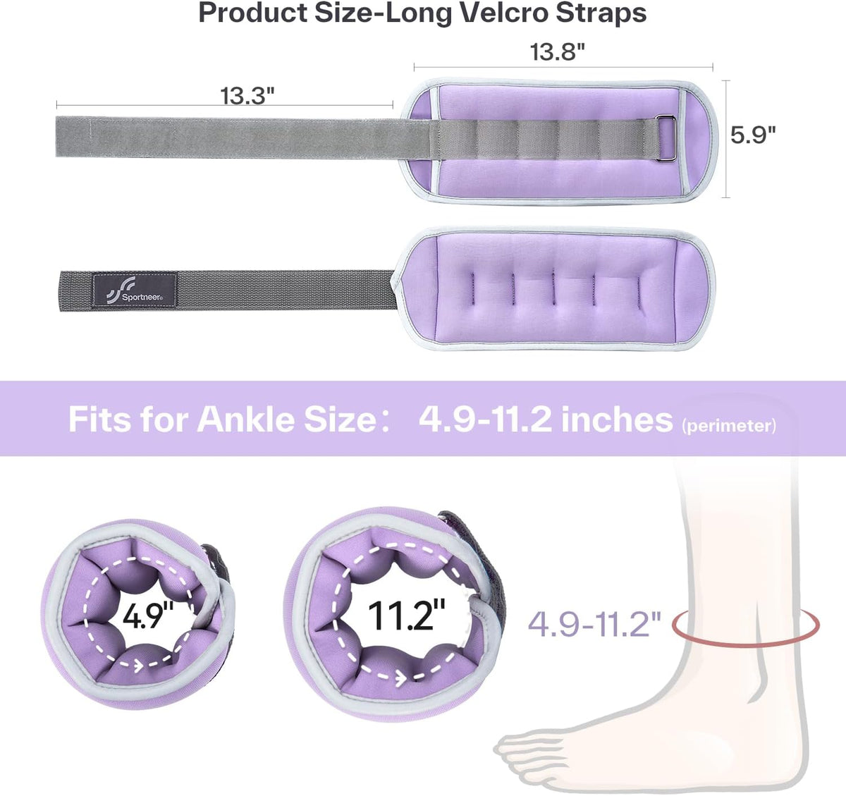 Ankle Weights Wrist Weights Pair of 1/2/4/6/10 LBS for Men Women Kids Strength Training Wrist and Ankle Weights Set with Reflective Strips for Dancing Running Walking Fitness Workout Gym