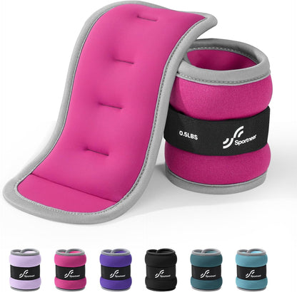 Ankle Weights Wrist Weights Pair of 1/2/4/6/10 LBS for Men Women Kids Strength Training Wrist and Ankle Weights Set with Reflective Strips for Dancing Running Walking Fitness Workout Gym