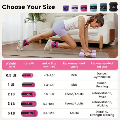 Ankle Weights Wrist Weights Pair of 1/2/4/6/10 LBS for Men Women Kids Strength Training Wrist and Ankle Weights Set with Reflective Strips for Dancing Running Walking Fitness Workout Gym