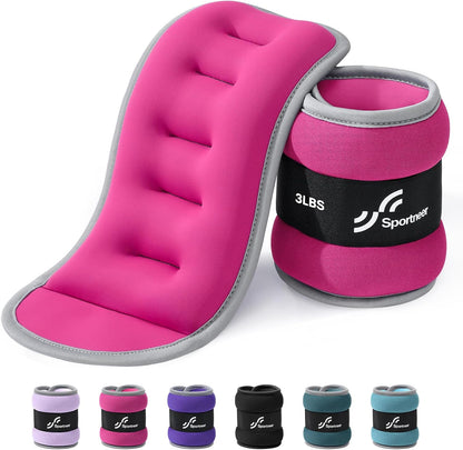 Ankle Weights Wrist Weights Pair of 1/2/4/6/10 LBS for Men Women Kids Strength Training Wrist and Ankle Weights Set with Reflective Strips for Dancing Running Walking Fitness Workout Gym