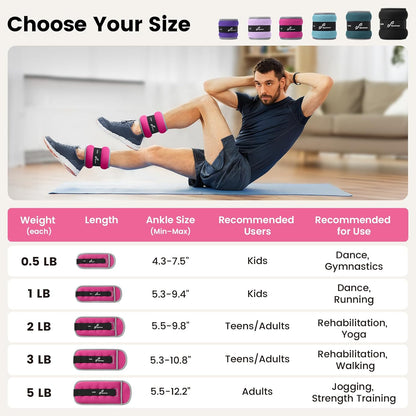 Ankle Weights Wrist Weights Pair of 1/2/4/6/10 LBS for Men Women Kids Strength Training Wrist and Ankle Weights Set with Reflective Strips for Dancing Running Walking Fitness Workout Gym