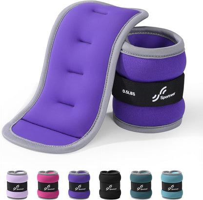 Ankle Weights Wrist Weights Pair of 1/2/4/6/10 LBS for Men Women Kids Strength Training Wrist and Ankle Weights Set with Reflective Strips for Dancing Running Walking Fitness Workout Gym