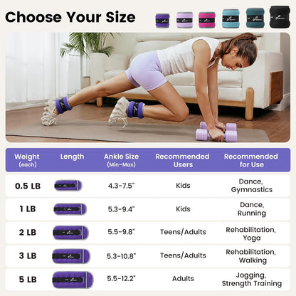 Ankle Weights Wrist Weights Pair of 1/2/4/6/10 LBS for Men Women Kids Strength Training Wrist and Ankle Weights Set with Reflective Strips for Dancing Running Walking Fitness Workout Gym